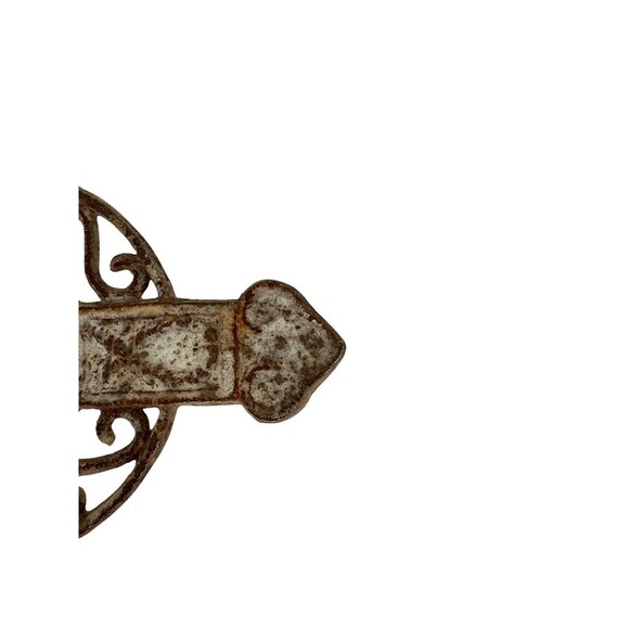 Antique Ornate Cast Iron Celtic Cross Tabletop Decor - Picture 8 of 8